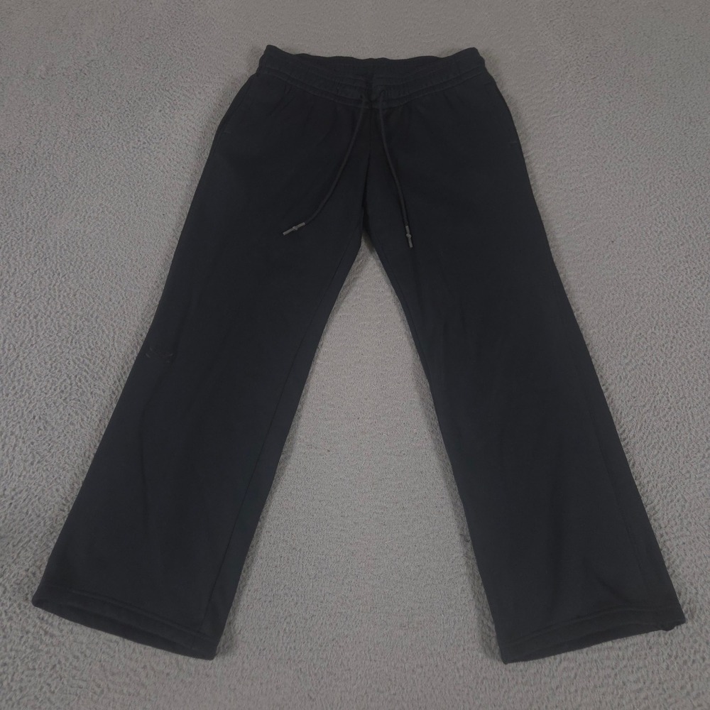 Under Armour Sweatpants Womens L Black Storm Straight-Leg Fleece Drawstring Logo